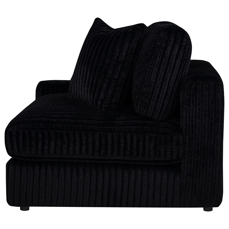 Pemberly Row 2-piece Upholstered Reversible Chaise Sectional in Black