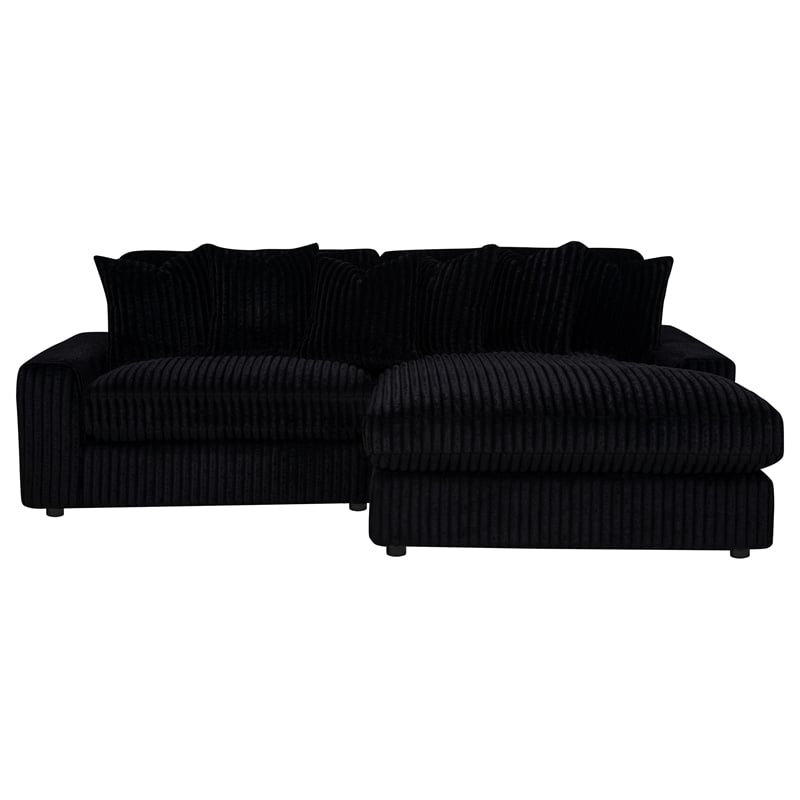 Pemberly Row 2-piece Upholstered Reversible Chaise Sectional in Black