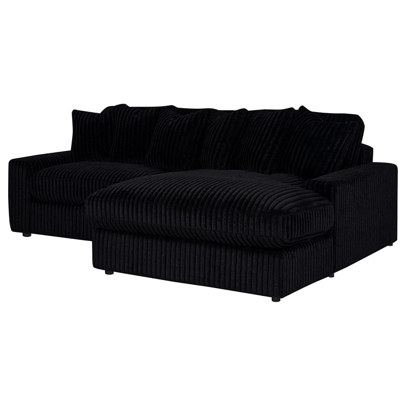Pemberly Row 2-piece Upholstered Reversible Chaise Sectional in Black