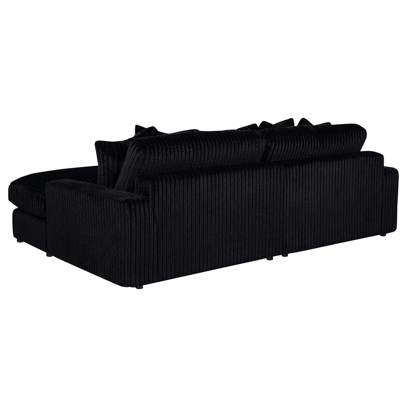 Pemberly Row 2-piece Upholstered Reversible Chaise Sectional in Black