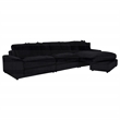 Pemberly Row 3-piece Upholstered Reversible Chaise Sectional in Black