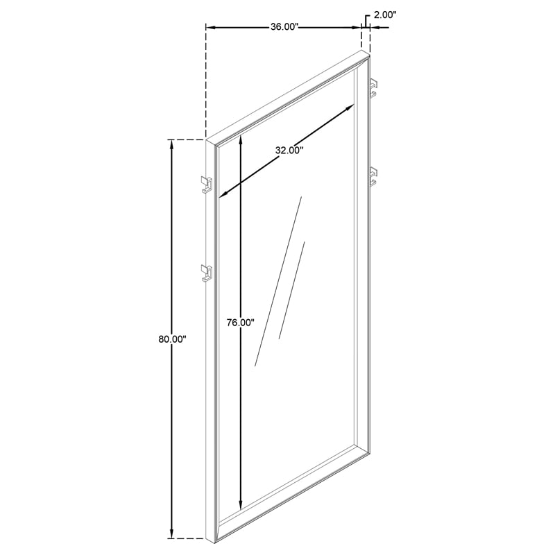 Pemberly Row 80-inch Full-Length Standing Floor Mirror in Washed Oak
