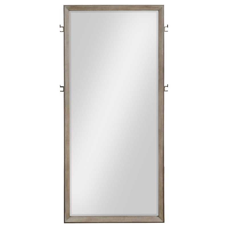 Pemberly Row 80-inch Full-Length Standing Floor Mirror in Washed Oak