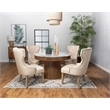 Pemberly Row Round 46-inch Marble Top Wood Dining Table in Natural