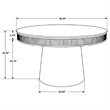 Pemberly Row Round 46-inch Marble Top Wood Dining Table in Natural