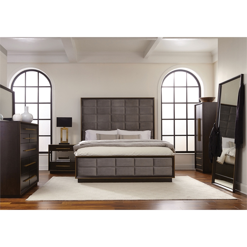Pemberly Row 8-Drawer Dresser with Mirror in Smoked Peppercorn