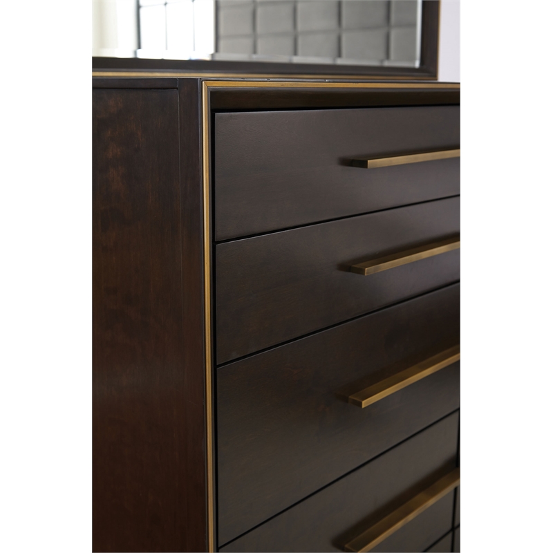 Pemberly Row 8-Drawer Dresser with Mirror in Smoked Peppercorn