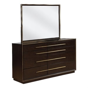 Pemberly Row 8-Drawer Dresser with Mirror in Smoked Peppercorn