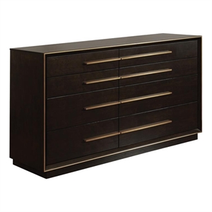 Pemberly Row 8-Drawer Dresser with Metallic Pulls in Smoked Peppercorn