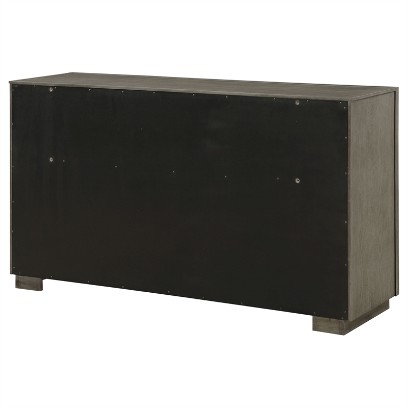 Pemberly Row 8-Drawer Bedroom Dresser with Bar Pulls in Taupe Oak