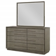 Pemberly Row 8-Drawer Bedroom Dresser and Mirror in Taupe Oak