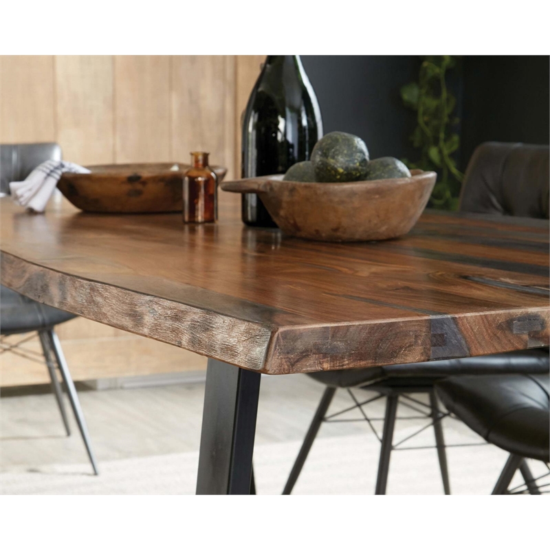 Pemberly Row 80-inch Live Edge Dining Table in Grey Sheesham Wood