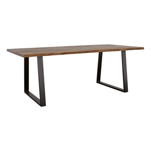 Pemberly Row 80-inch Live Edge Dining Table in Grey Sheesham Wood