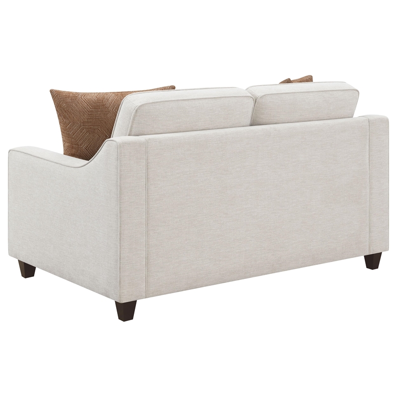 Pemberly Row 2-Piece Upholstered Sloped Arm Chenille Sofa Set in Beige