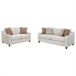 Pemberly Row 2-Piece Upholstered Sloped Arm Chenille Sofa Set in Beige
