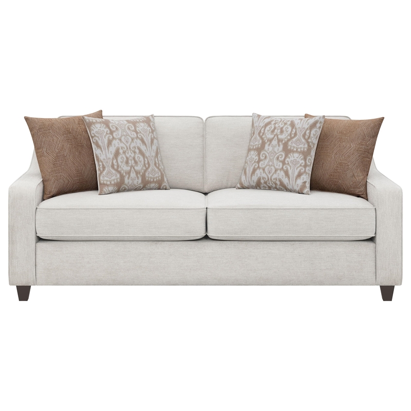 Pemberly Row 2-Piece Upholstered Sloped Arm Chenille Sofa Set in Beige