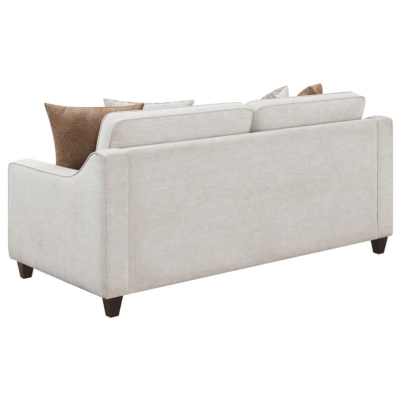 Pemberly Row 2-Piece Upholstered Sloped Arm Chenille Sofa Set in Beige