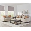 Pemberly Row 3-Piece Upholstered Sloped Arm Chenille Sofa Set in Beige
