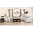 Pemberly Row Curved Boucle Upholstered Sloped Arm Sofa in Latte