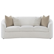 Pemberly Row Curved Boucle Upholstered Sloped Arm Sofa in Latte