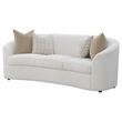 Pemberly Row Curved Boucle Upholstered Sloped Arm Sofa in Latte
