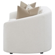 Pemberly Row Curved Boucle Upholstered Sloped Arm Sofa in Latte