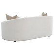 Pemberly Row Curved Boucle Upholstered Sloped Arm Sofa in Latte