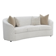 Pemberly Row Curved Boucle Upholstered Sloped Arm Sofa in Latte