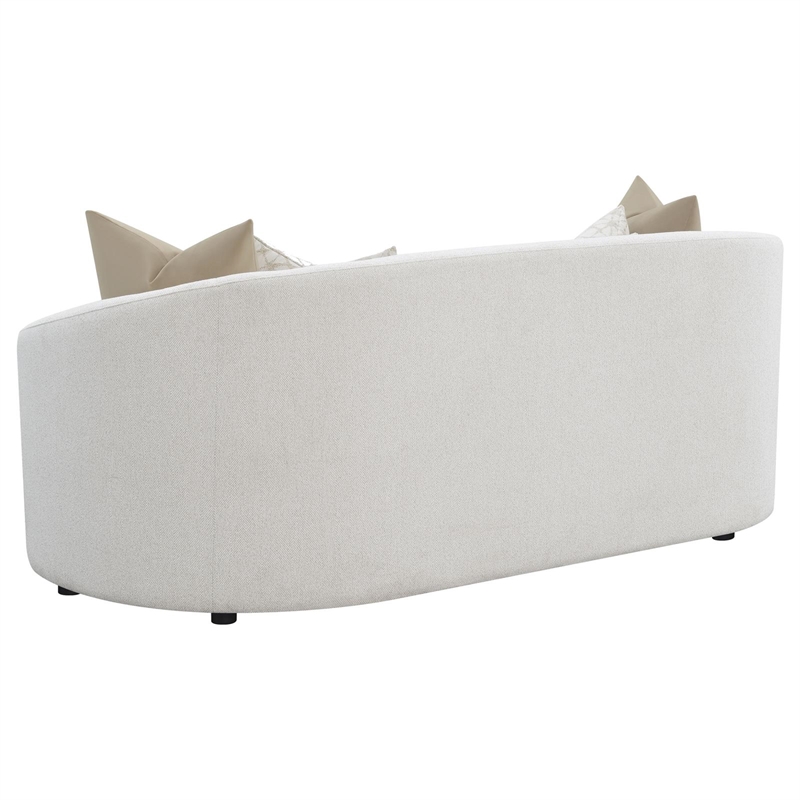 Pemberly Row 2-Piece Boucle Upholstered Sloped Arm Sofa Set in Latte