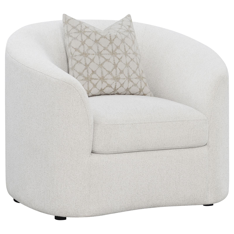 Pemberly Row 3-Piece Boucle Upholstered Sloped Arm Sofa Set in Latte