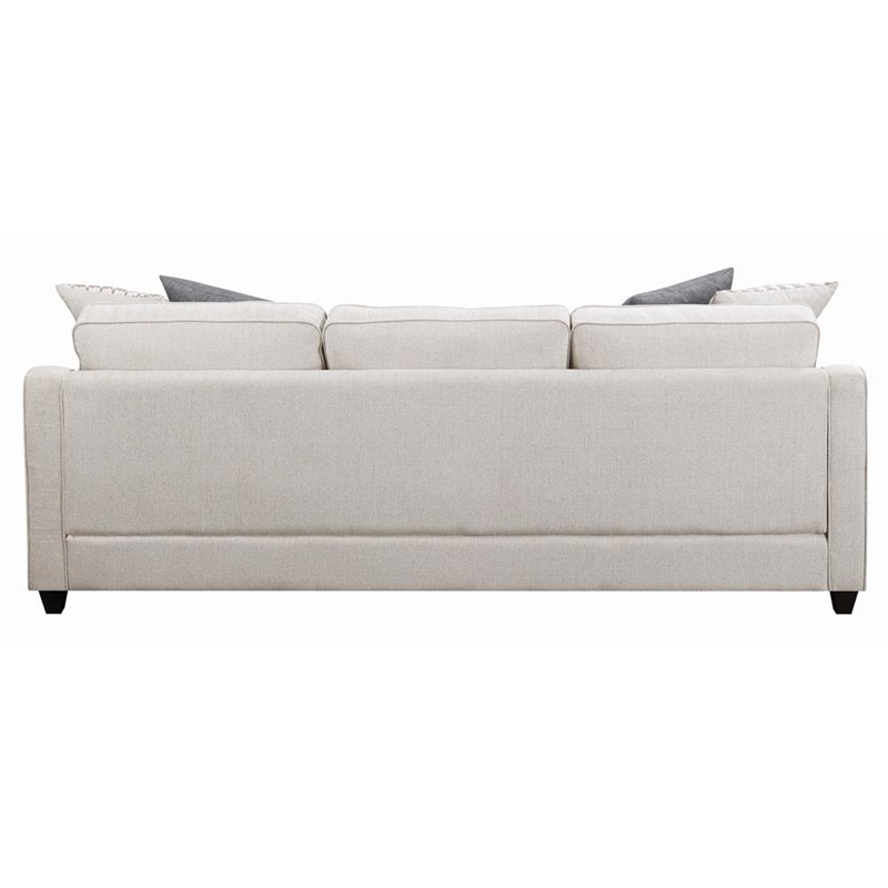 Pemberly Row Upholstered Sloped Arm Sectional Sofa in Platinum