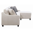 Pemberly Row Upholstered Sloped Arm Sectional Sofa in Platinum