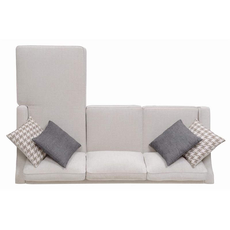 Pemberly Row Upholstered Sloped Arm Sectional Sofa in Platinum