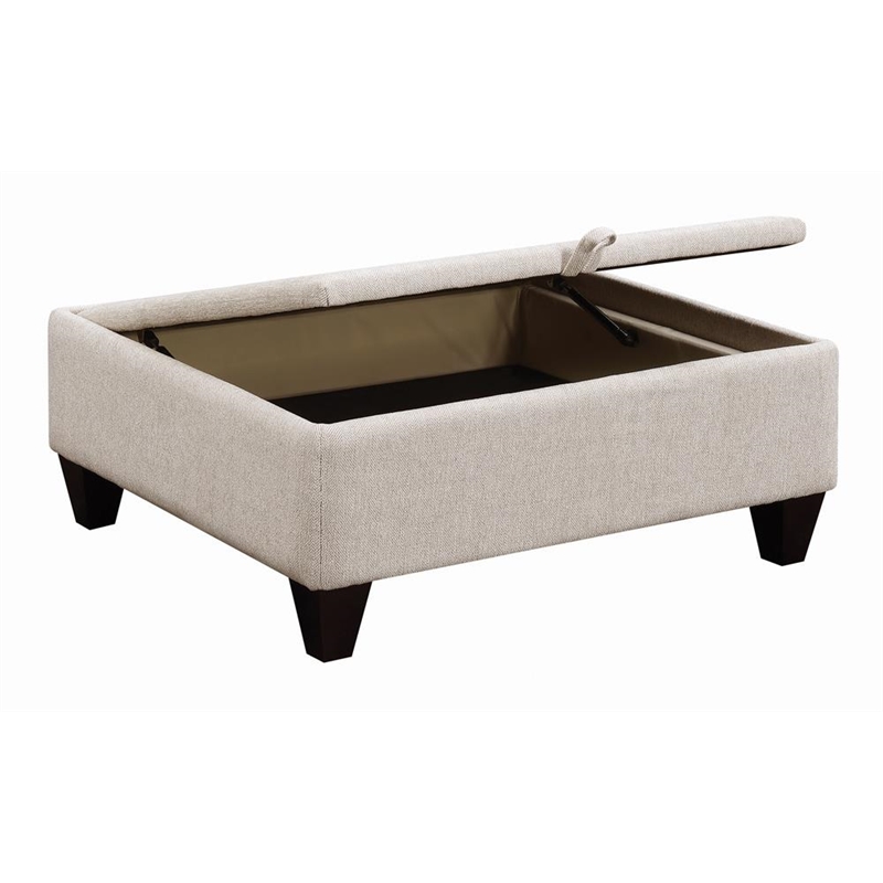 Pemberly Row Upholstered Sloped Arm Sectional Sofa in Platinum