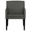 Pemberly Row Upholstered Dining Arm Chair Set of 2 in Charcoal Grey