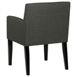 Pemberly Row Upholstered Dining Arm Chair Set of 2 in Charcoal Grey
