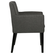 Pemberly Row Upholstered Dining Arm Chair Set of 2 in Charcoal Grey