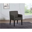 Pemberly Row Upholstered Dining Arm Chair Set of 2 in Charcoal Grey