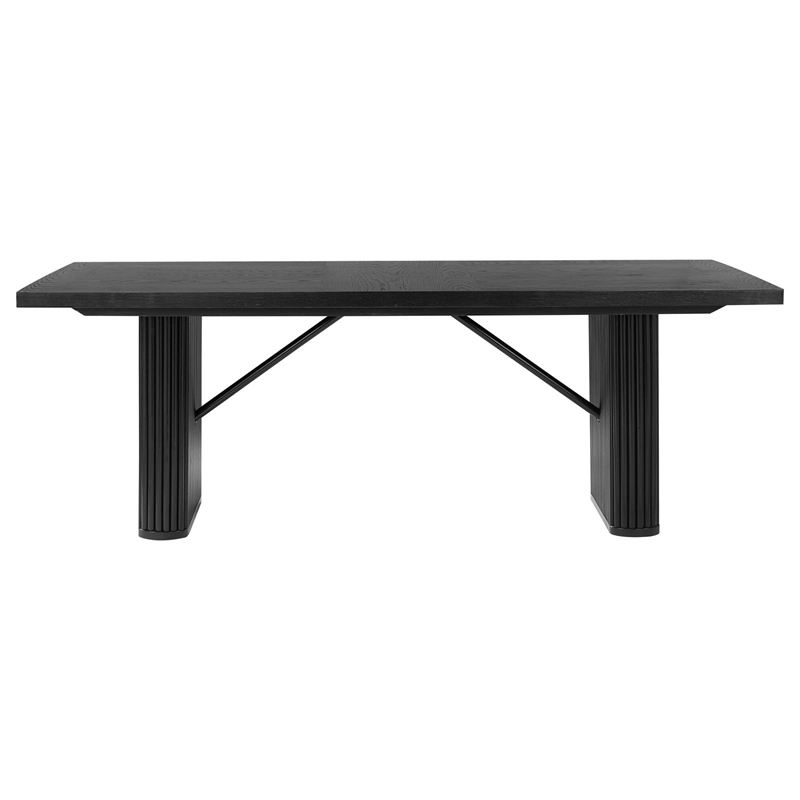 Pemberly Row Rectangular 84-inch Oak Veneer Dining Table in Black