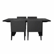 Pemberly Row 5-Piece Rectangular Dining Set with 4 Arm Chairs in Black