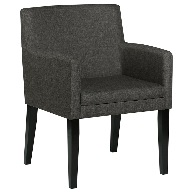 Pemberly Row 7-Piece Rectangular Dining Set with 6 Arm Chairs in Black
