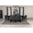 Pemberly Row 7-Piece Rectangular Dining Set with 6 Arm Chairs in Black