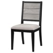 Pemberly Row Wood Dining Side Chair Set of 2 in Grey and Black