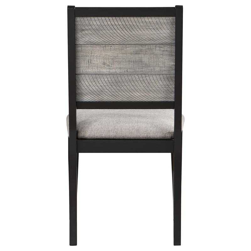Pemberly Row Wood Dining Side Chair Set of 2 in Grey and Black