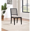 Pemberly Row Wood Dining Side Chair Set of 2 in Grey and Black