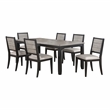 Pemberly Row 7-Piece Rectangular Extension Leaf Dining Set in Black