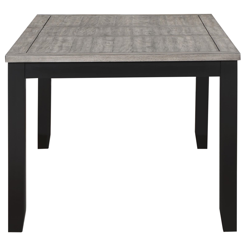 Pemberly Row 7-Piece Rectangular Extension Leaf Dining Set in Black