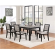 Pemberly Row 7-Piece Rectangular Extension Leaf Dining Set in Black