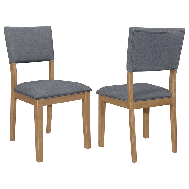 Pemberly Row Fabric Upholstered Dining Side Chair Set of 2 in Brown