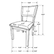 Pemberly Row Fabric Upholstered Dining Side Chair Set of 2 in Brown